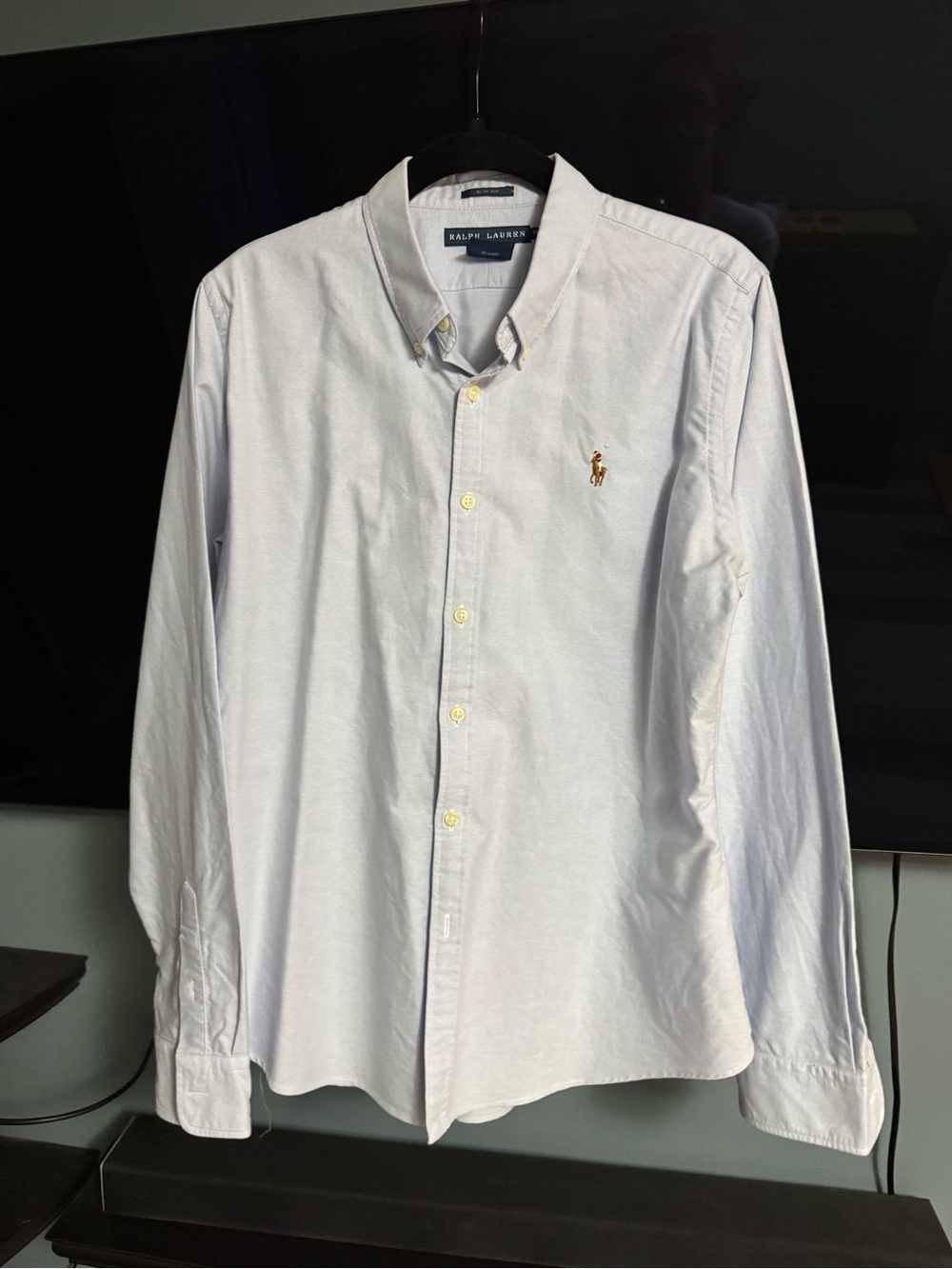 Ralph Lauren Light Blue Button-Down Oxford Shirt with Embroidered Pony, Slim Fit
